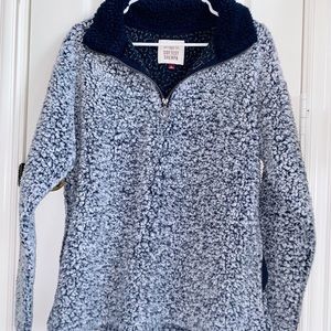 woman’s blue sherpa